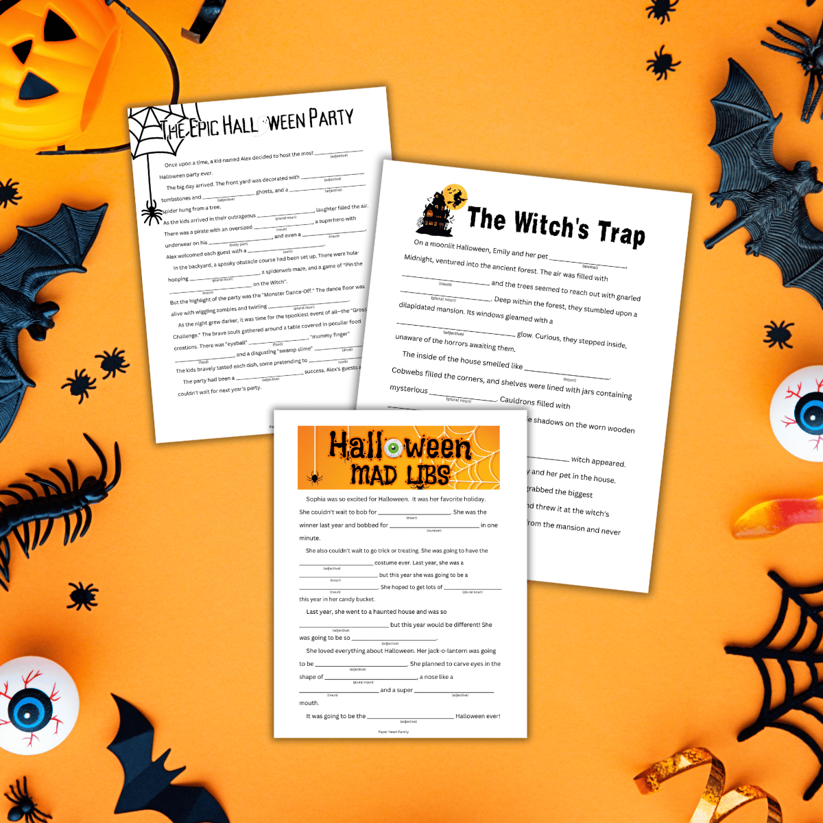 3 Spooky Halloween Mad Libs Printables For Kids