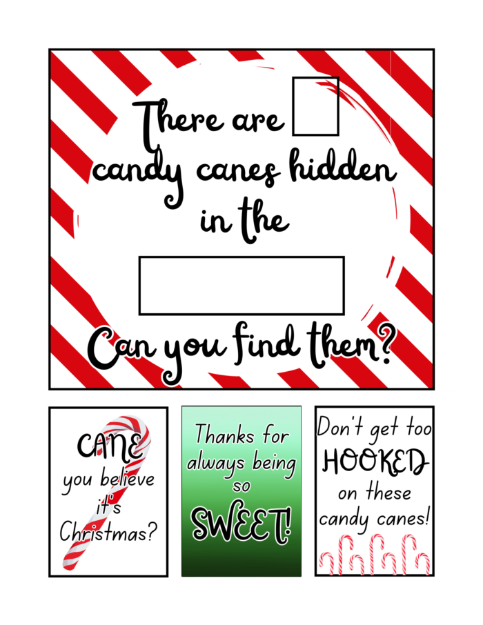 Candy cane hunt prompt and candy cane tags