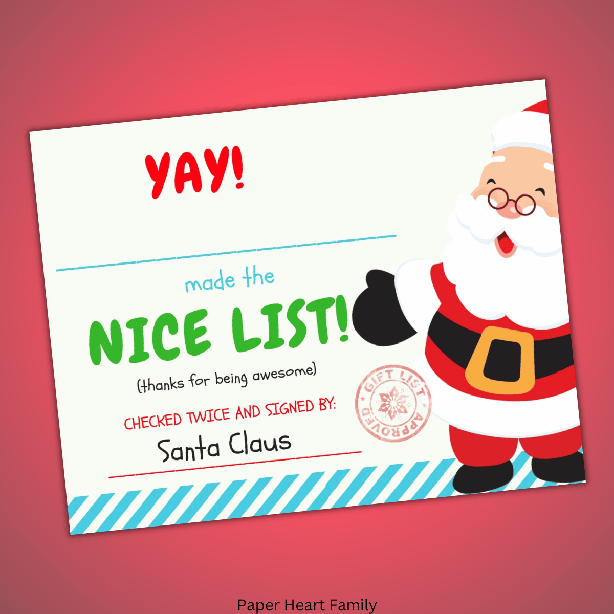 Free Printable Nice List Certificate From Santa Free Printable Nice List Certificate From Santa