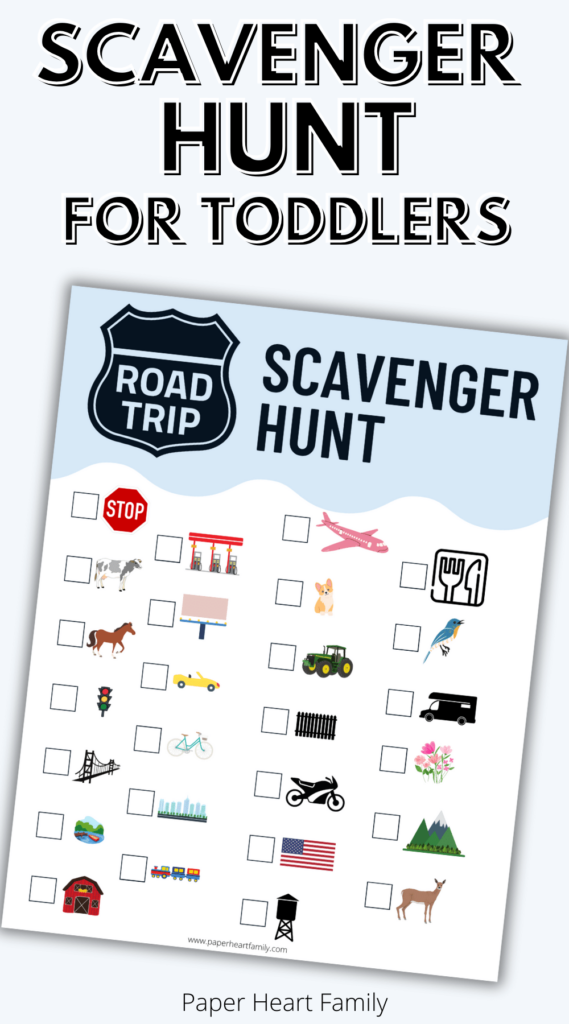 scavenger hunt checklist with pictures for kids who don't read yet