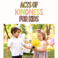 Boy giving girl flower bouquet for her birthday