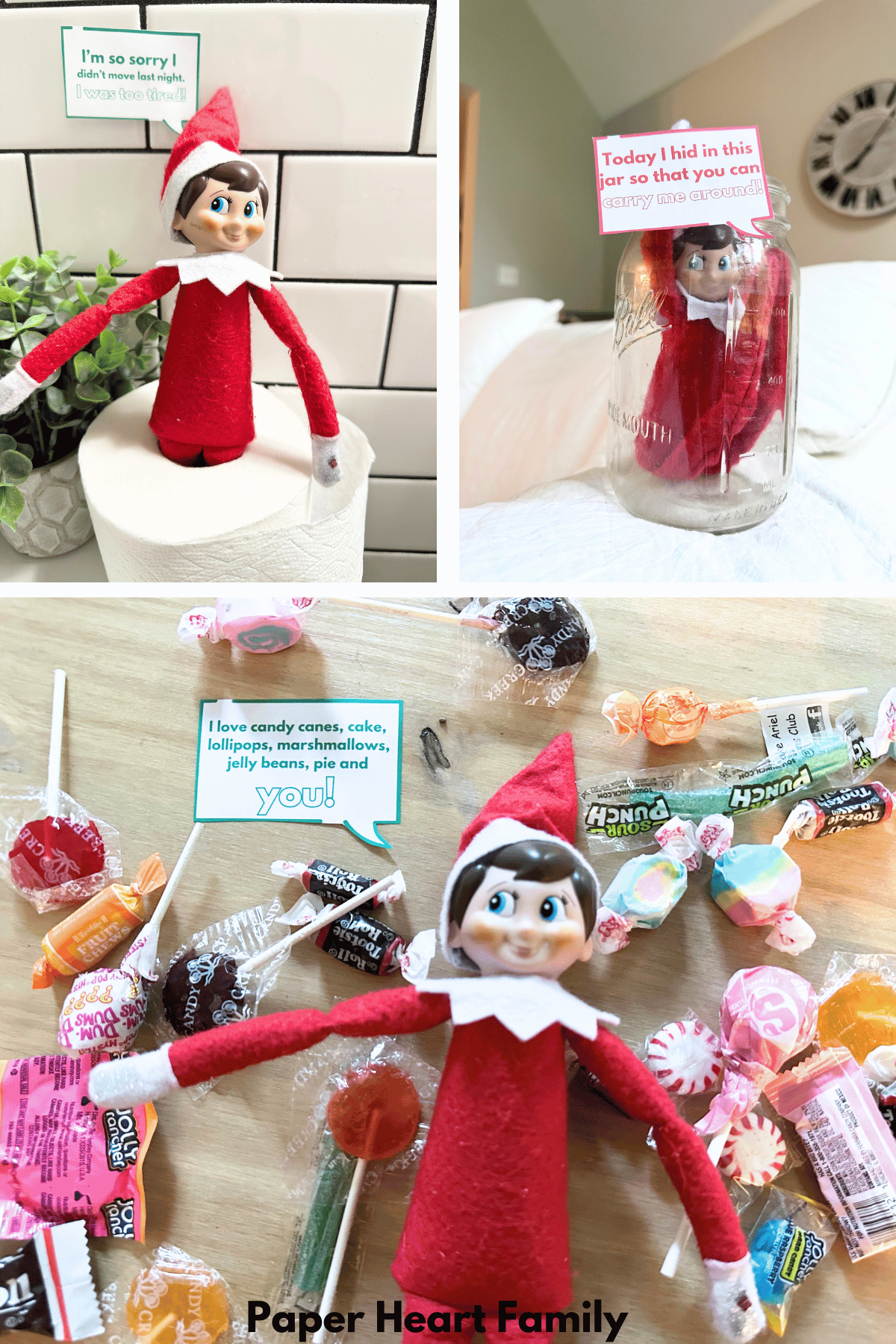 Elf on the Shelf thought bubbles