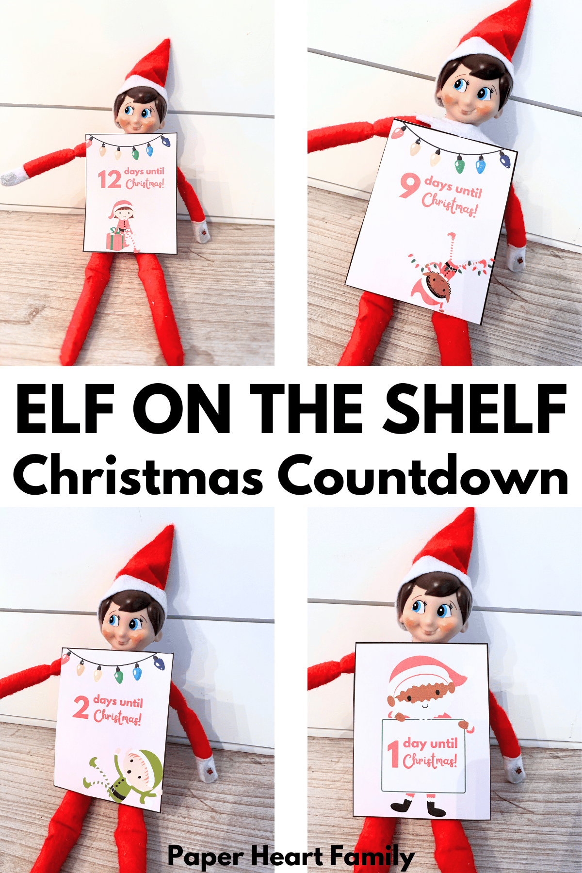 Notes that say "___ days until Christmas" for the Elf on the Shelf to hold