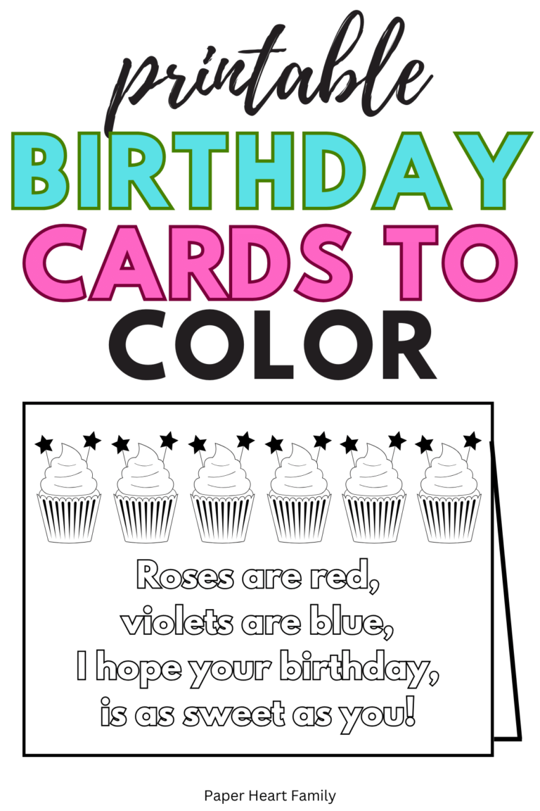 7 Free Printable Birthday Cards To Color For Kids
