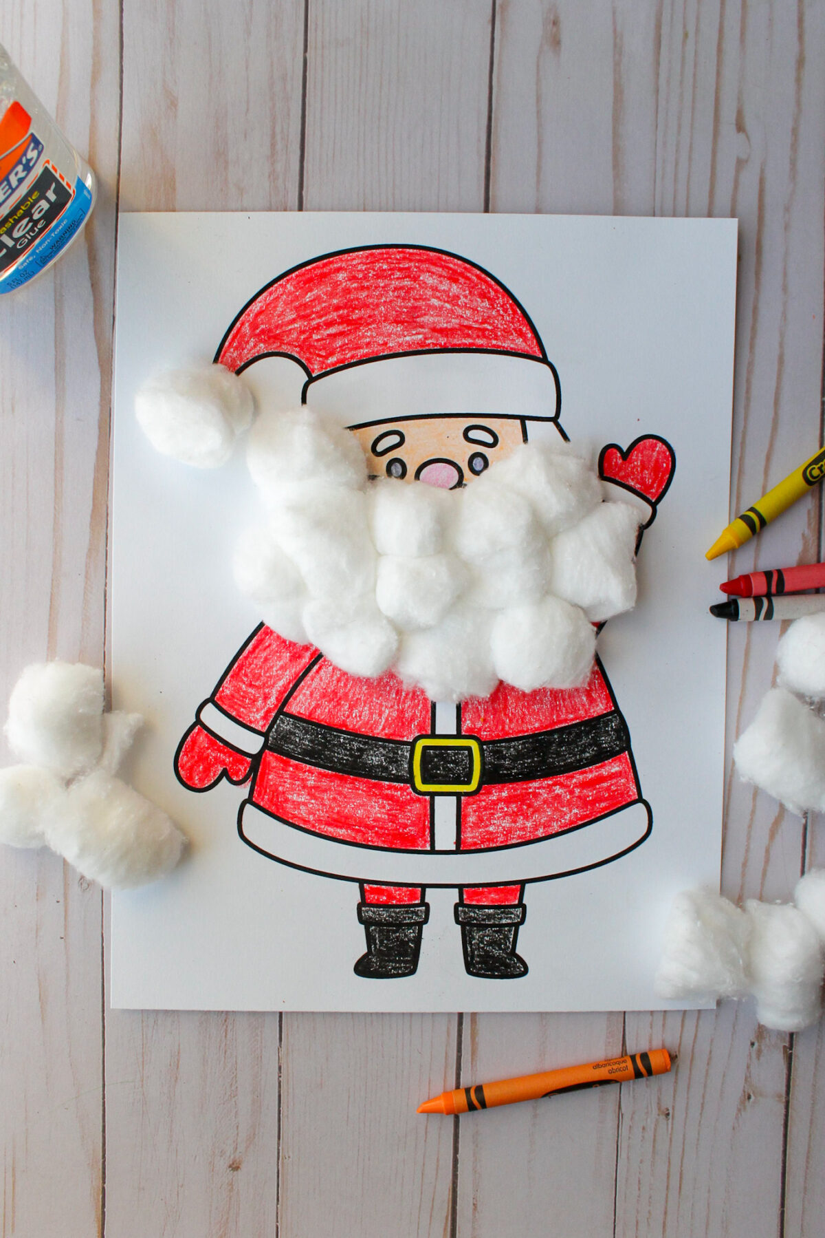 Full Santa body to color and use as a Christmas countdown by adding cotton to his beard