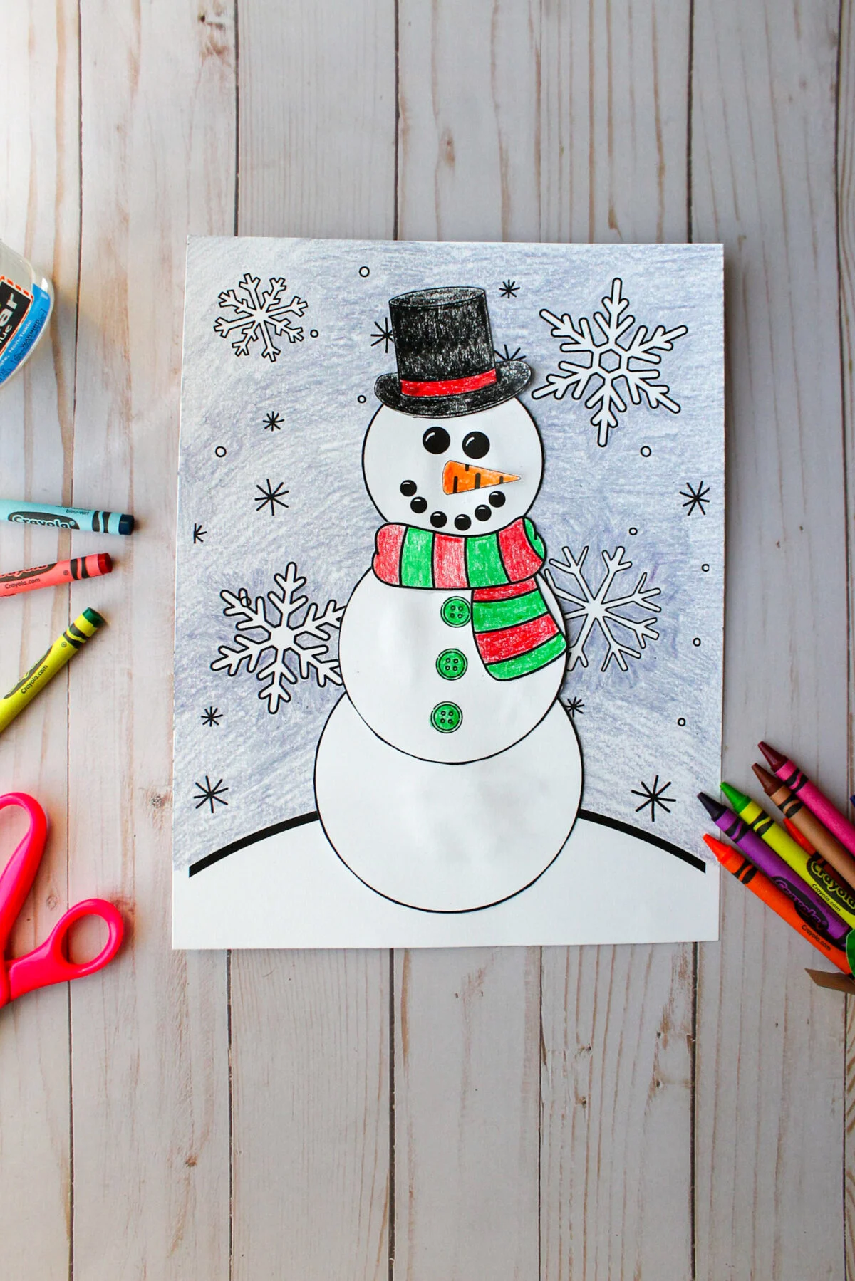 Example of the final snowman craft