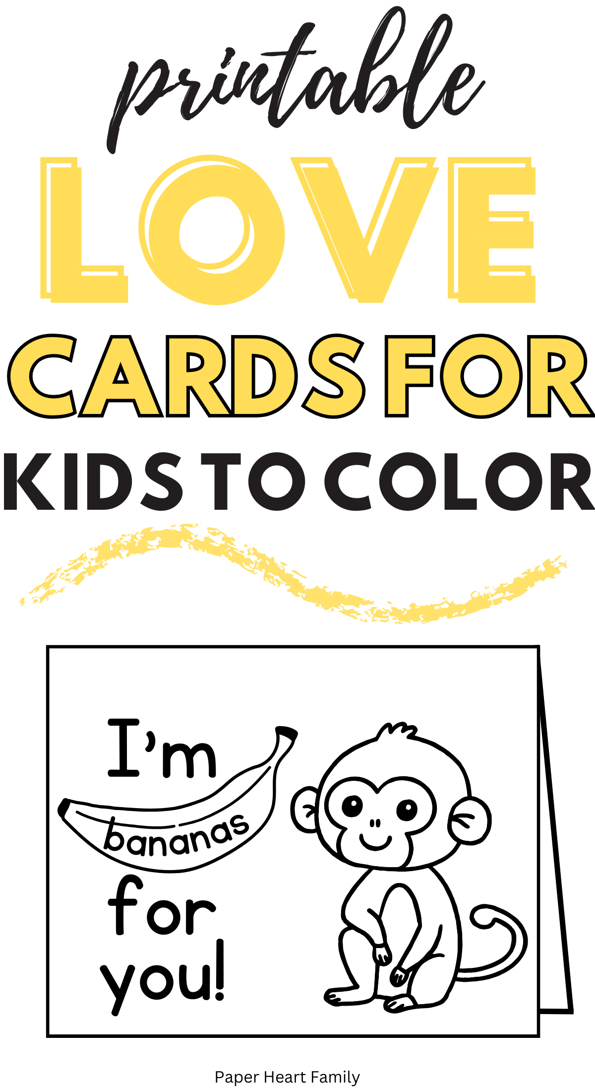 Card with a monkey and a banana that says "I'm bananas for you"
