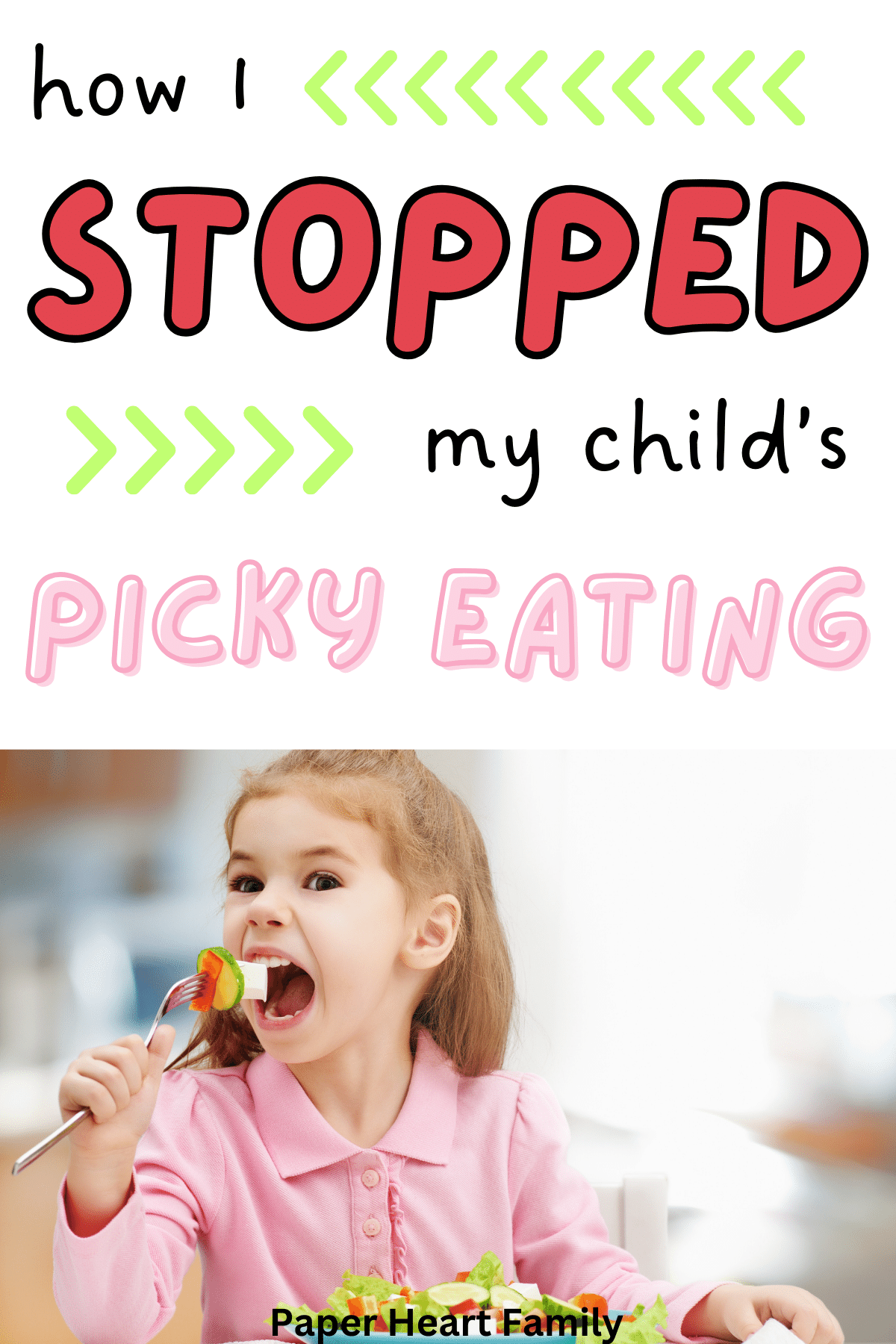 Little girl eating a salad