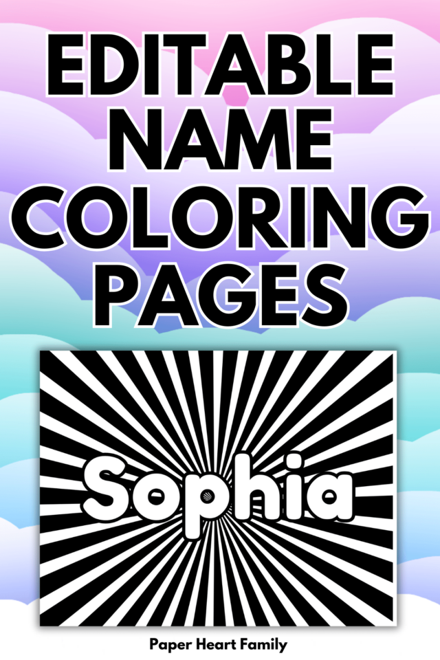 Editable Name Coloring Page Example