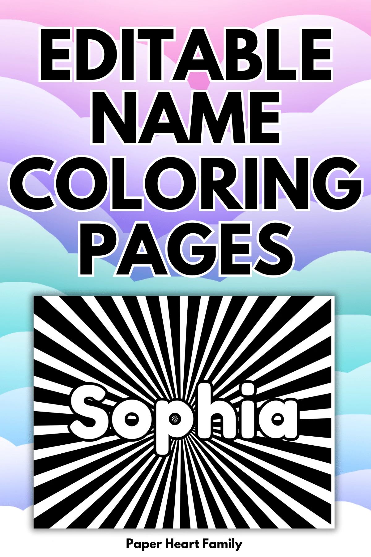 Sophia coloring page with sunburst