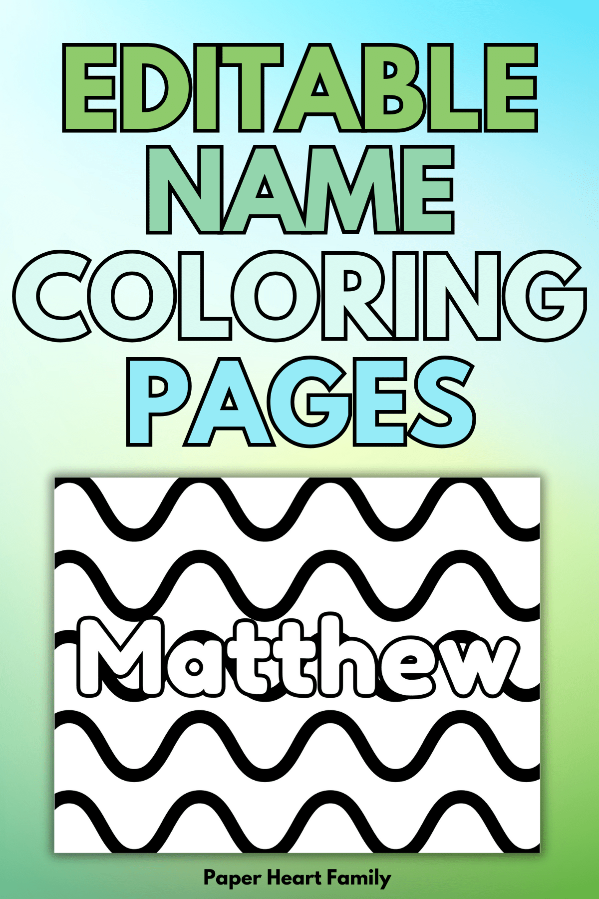 Squiggly lines coloring page with name Matthew