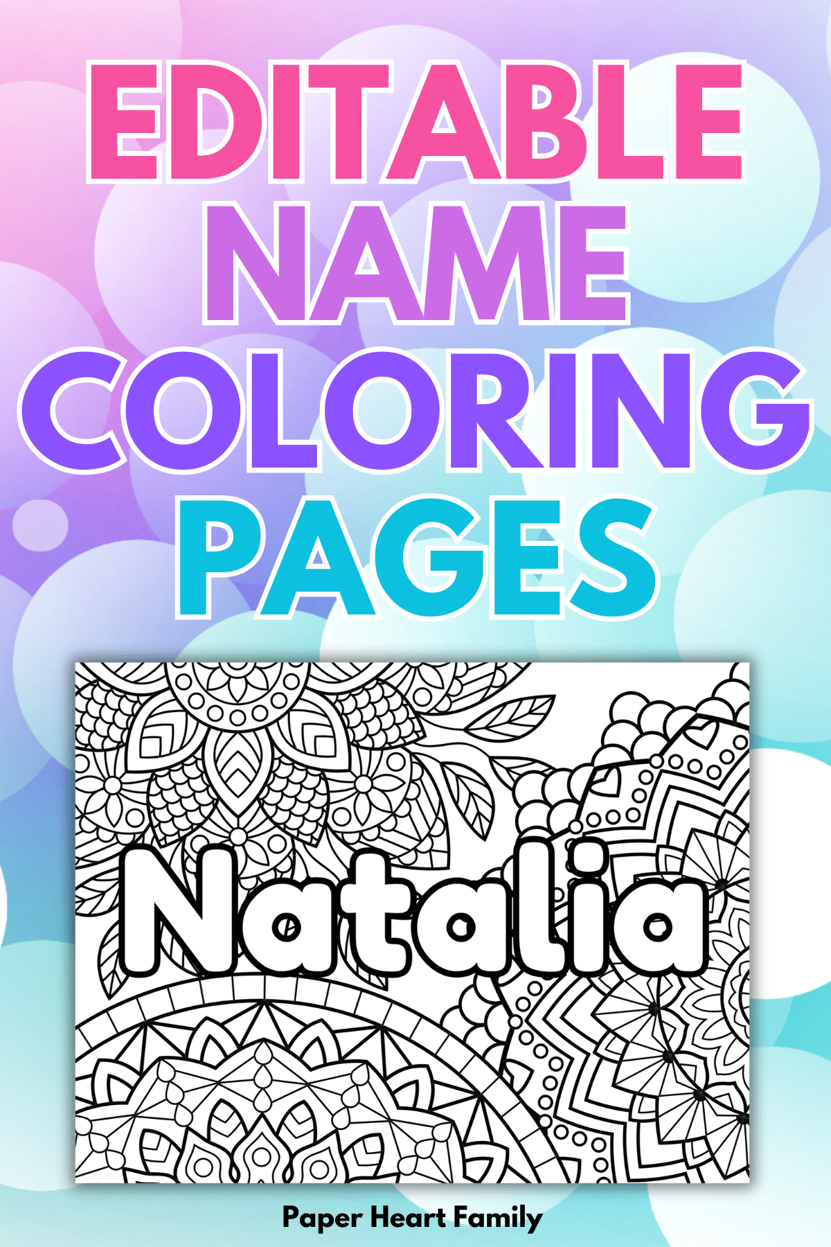 Mandala coloring page with name Natalia