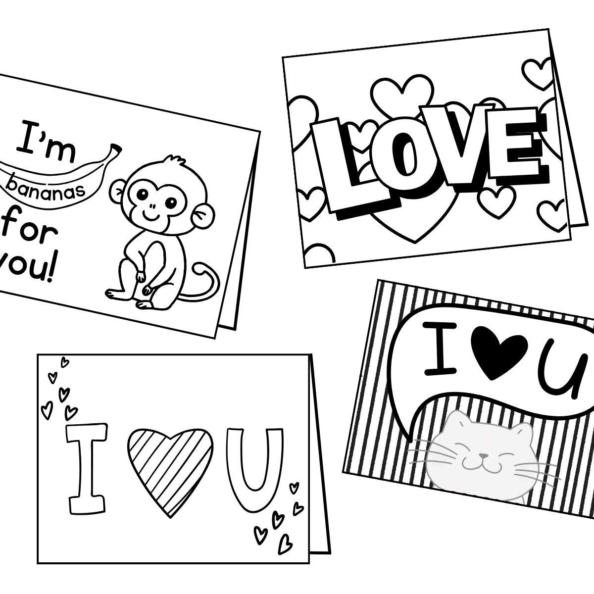 Free Printable I Love You Cards For Kids To Color