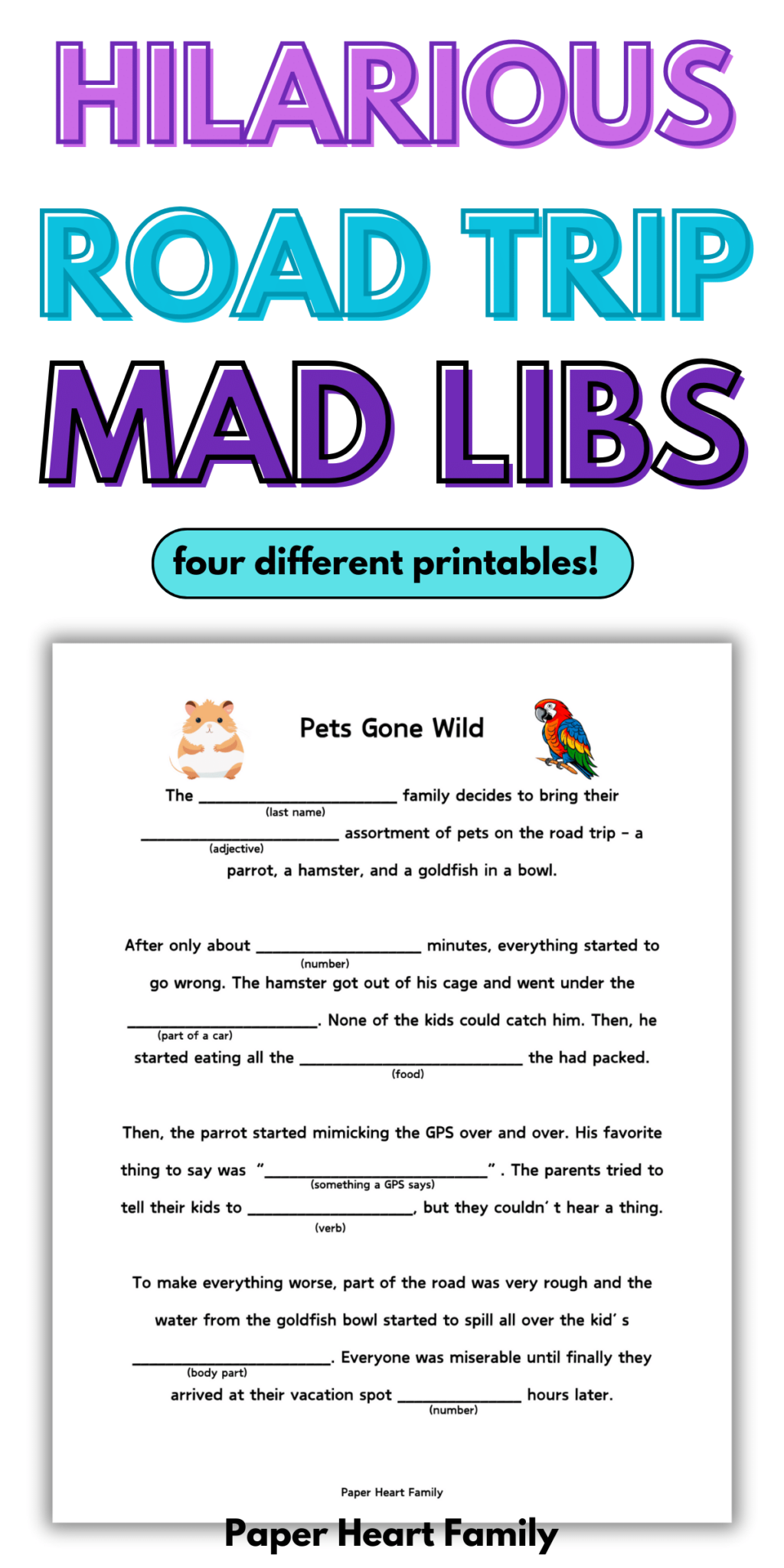 Super Funny Road Trip Mad Libs Printables