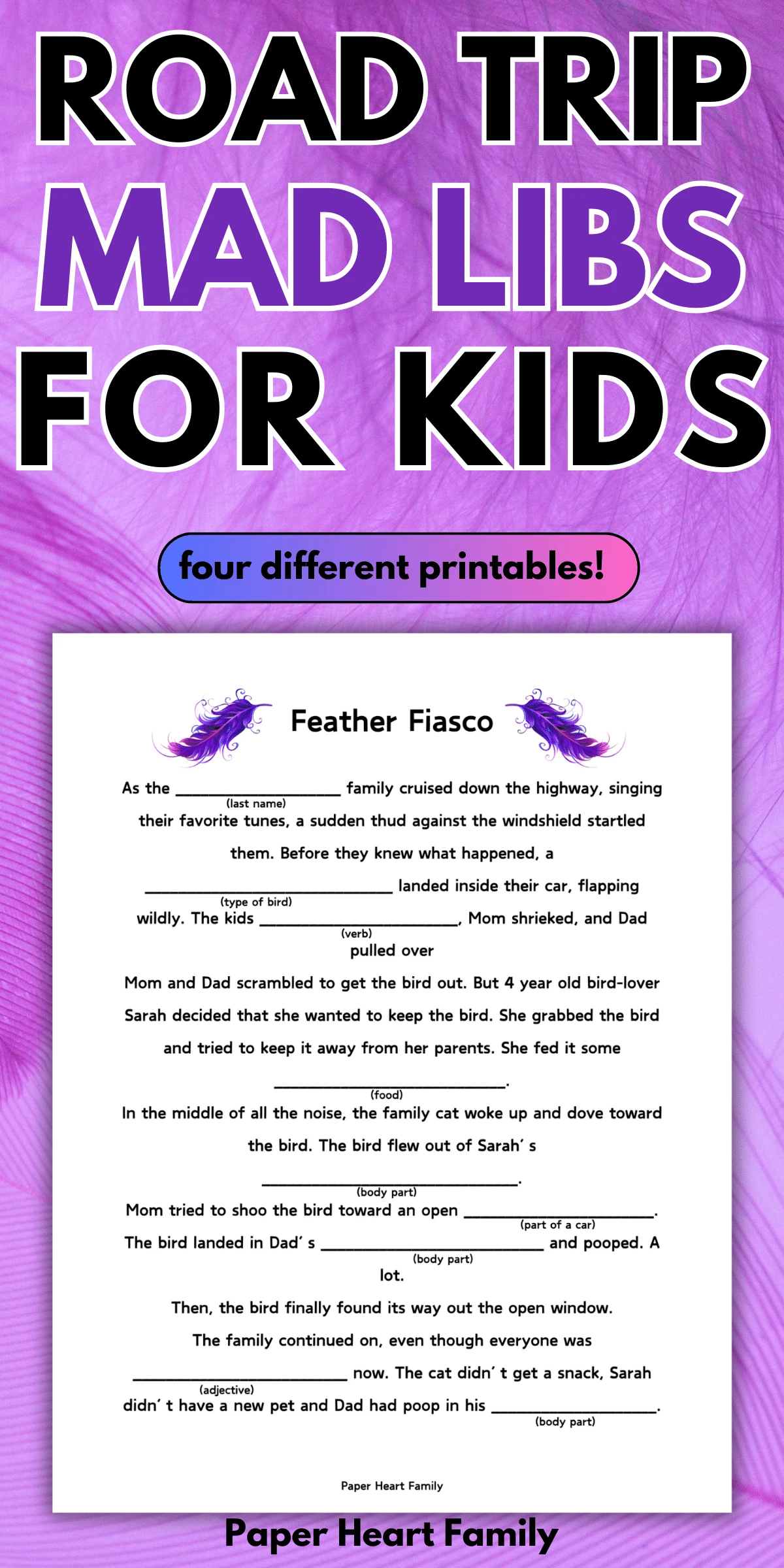 Picture of "Feather Fiasco" Mad Lib