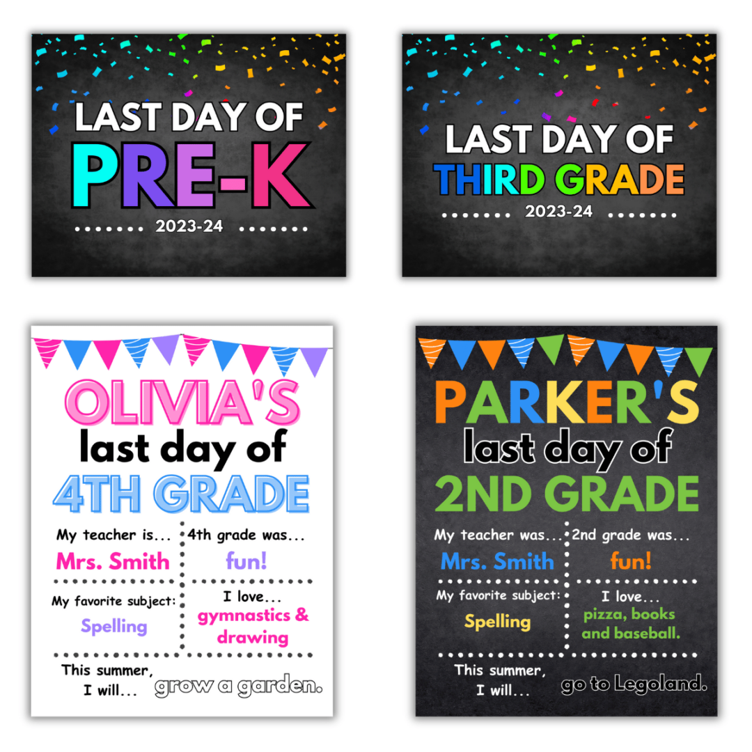 Free Printable Last Day Of School Signs (With Editable Option!)