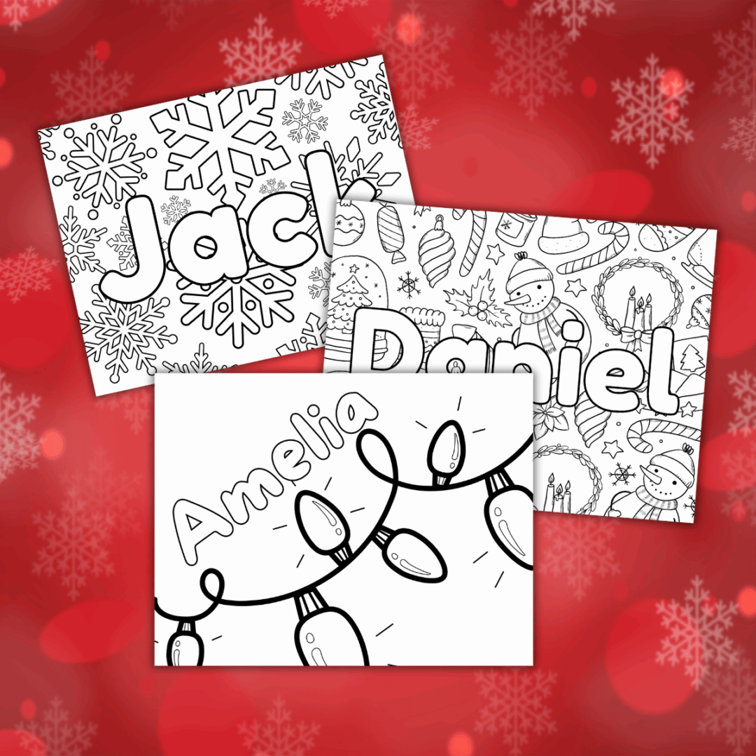 7 Free Editable Name Christmas Coloring Pages